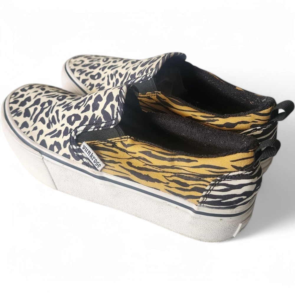 Punkrose Canvas Sneakers Leopard Zebra Print Slip On Shoes‎ Comfort Size 6 - Picture 9 of 11